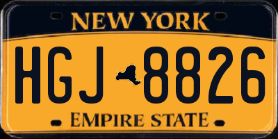 NY license plate HGJ8826