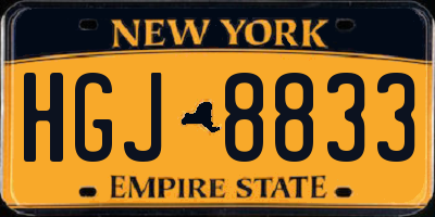 NY license plate HGJ8833