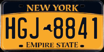 NY license plate HGJ8841