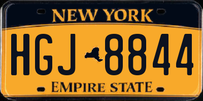 NY license plate HGJ8844