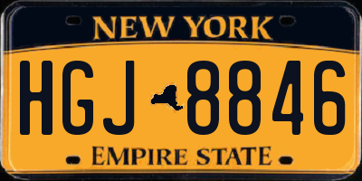 NY license plate HGJ8846