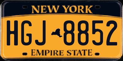 NY license plate HGJ8852
