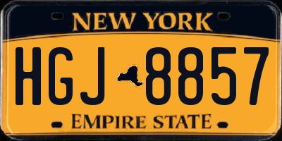 NY license plate HGJ8857