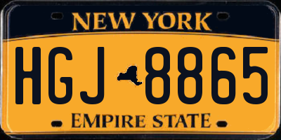 NY license plate HGJ8865
