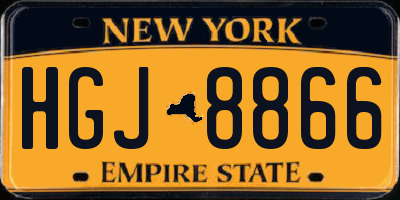 NY license plate HGJ8866