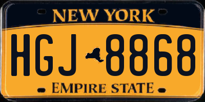 NY license plate HGJ8868