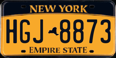 NY license plate HGJ8873