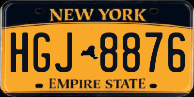 NY license plate HGJ8876
