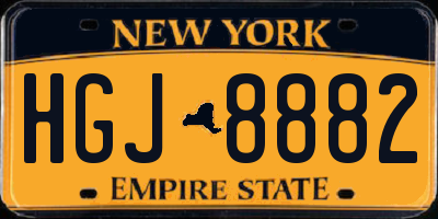 NY license plate HGJ8882