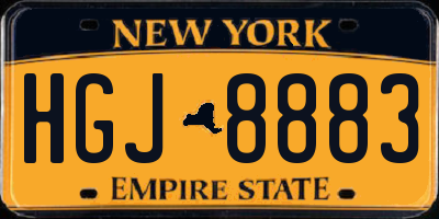 NY license plate HGJ8883