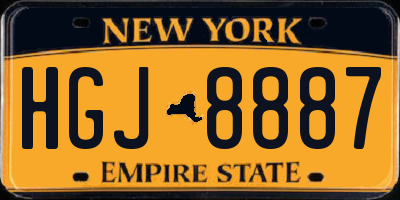 NY license plate HGJ8887