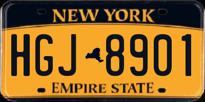 NY license plate HGJ8901