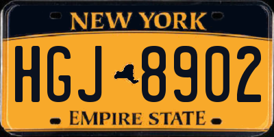 NY license plate HGJ8902
