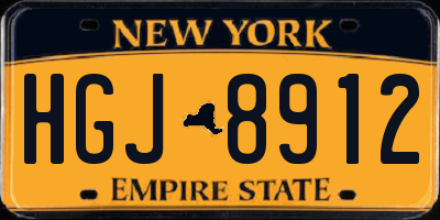 NY license plate HGJ8912