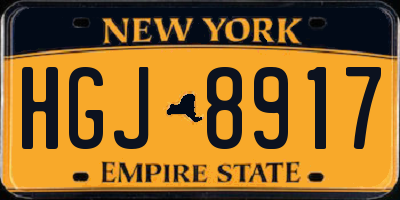 NY license plate HGJ8917