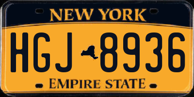 NY license plate HGJ8936