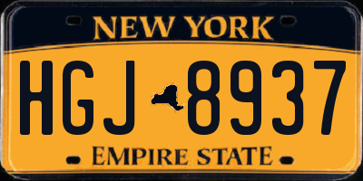 NY license plate HGJ8937
