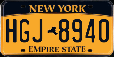 NY license plate HGJ8940