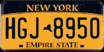 NY license plate HGJ8950