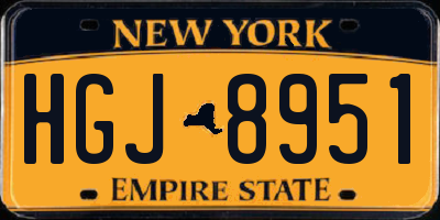 NY license plate HGJ8951