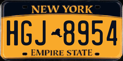 NY license plate HGJ8954