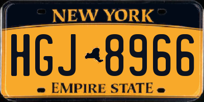 NY license plate HGJ8966