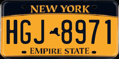 NY license plate HGJ8971