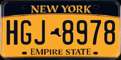 NY license plate HGJ8978