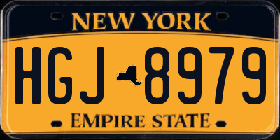 NY license plate HGJ8979