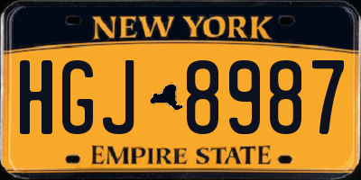 NY license plate HGJ8987