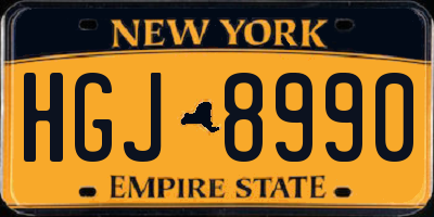 NY license plate HGJ8990