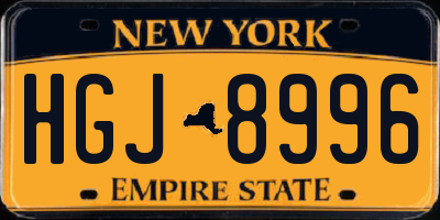 NY license plate HGJ8996
