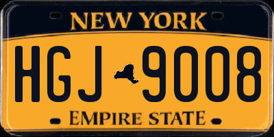 NY license plate HGJ9008