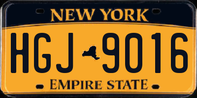 NY license plate HGJ9016