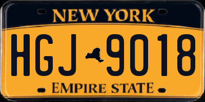 NY license plate HGJ9018