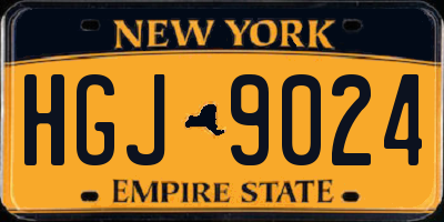 NY license plate HGJ9024