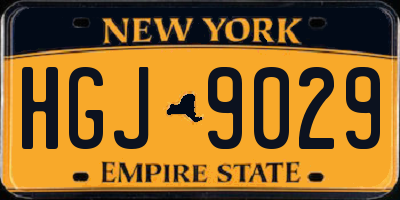 NY license plate HGJ9029