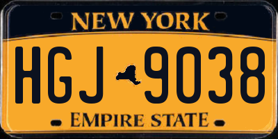 NY license plate HGJ9038