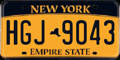 NY license plate HGJ9043