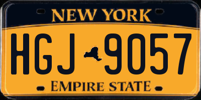 NY license plate HGJ9057