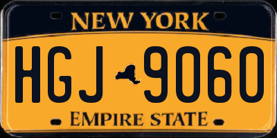 NY license plate HGJ9060