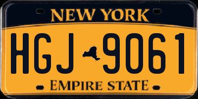 NY license plate HGJ9061