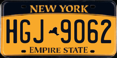 NY license plate HGJ9062