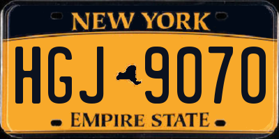 NY license plate HGJ9070