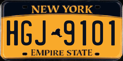 NY license plate HGJ9101