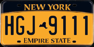 NY license plate HGJ9111