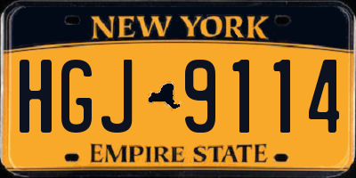 NY license plate HGJ9114