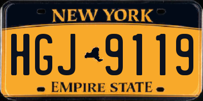 NY license plate HGJ9119