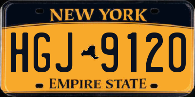 NY license plate HGJ9120