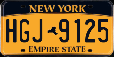 NY license plate HGJ9125